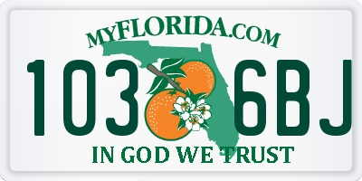 FL license plate 1036BJ