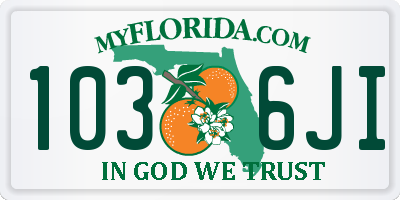 FL license plate 1036JI