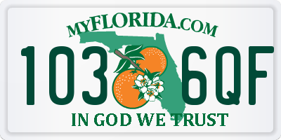FL license plate 1036QF