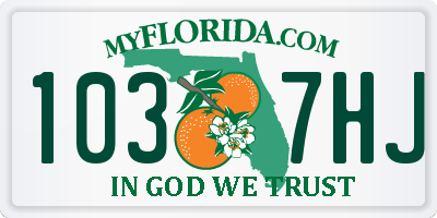 FL license plate 1037HJ