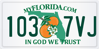 FL license plate 1037VJ