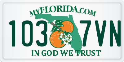 FL license plate 1037VN