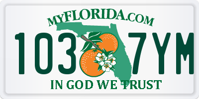 FL license plate 1037YM