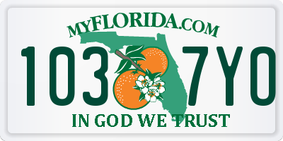 FL license plate 1037YO