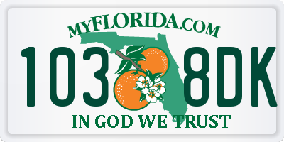 FL license plate 1038DK