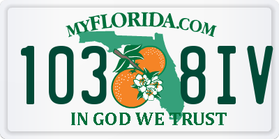 FL license plate 1038IV