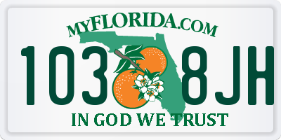 FL license plate 1038JH