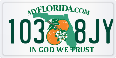 FL license plate 1038JY