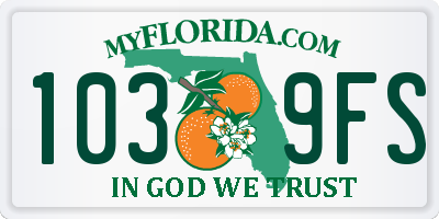 FL license plate 1039FS