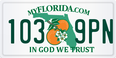 FL license plate 1039PN