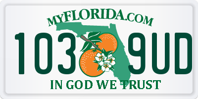FL license plate 1039UD
