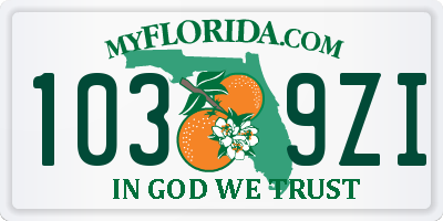FL license plate 1039ZI