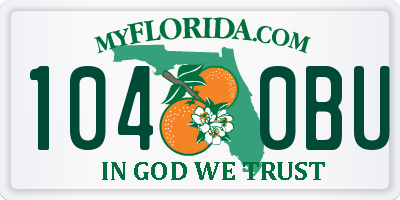 FL license plate 1040BU