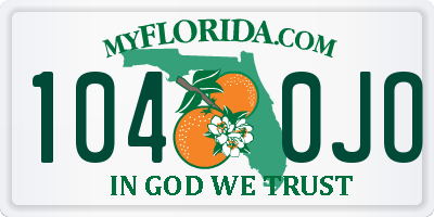 FL license plate 1040JO
