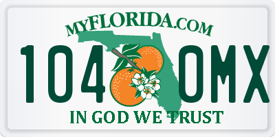 FL license plate 1040MX