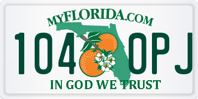 FL license plate 1040PJ
