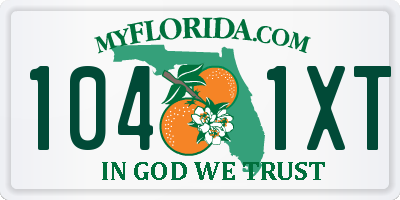 FL license plate 1041XT