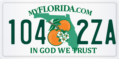 FL license plate 1042ZA