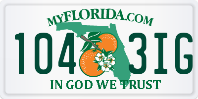 FL license plate 1043IG