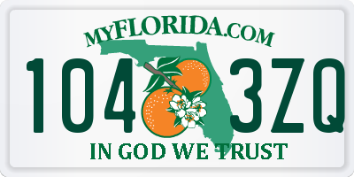 FL license plate 1043ZQ