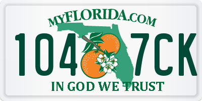 FL license plate 1047CK