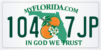 FL license plate 1047JP