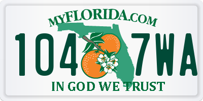 FL license plate 1047WA