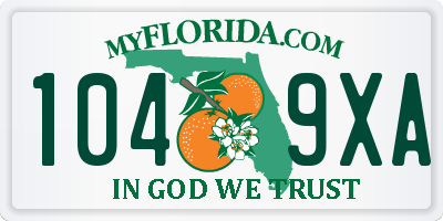 FL license plate 1049XA