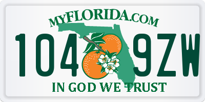 FL license plate 1049ZW