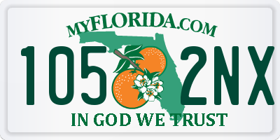 FL license plate 1052NX