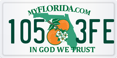 FL license plate 1053FE