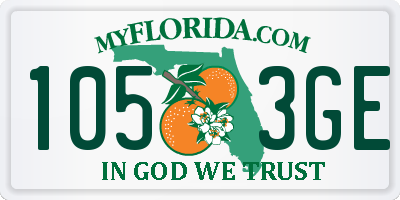 FL license plate 1053GE