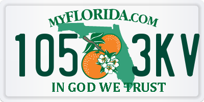 FL license plate 1053KV
