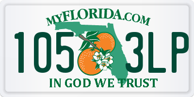 FL license plate 1053LP
