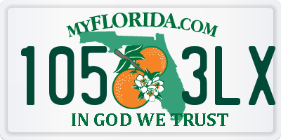 FL license plate 1053LX