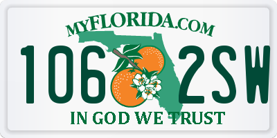 FL license plate 1062SW
