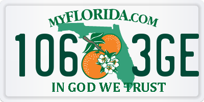 FL license plate 1063GE