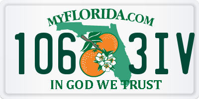 FL license plate 1063IV