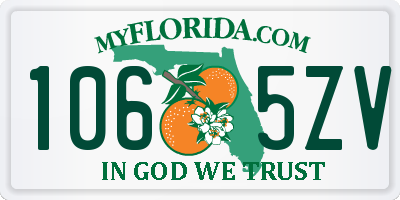 FL license plate 1065ZV