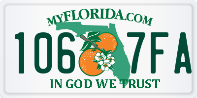 FL license plate 1067FA