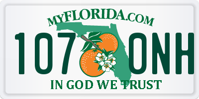 FL license plate 1070NH
