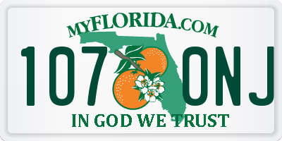 FL license plate 1070NJ