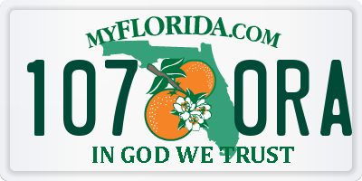 FL license plate 1070RA
