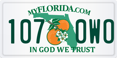 FL license plate 1070WO