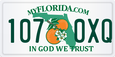 FL license plate 1070XQ
