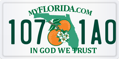 FL license plate 1071AO
