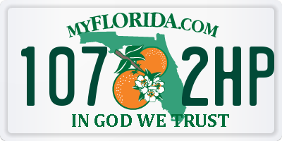 FL license plate 1072HP
