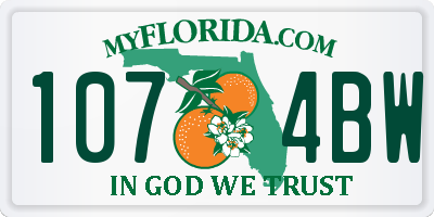 FL license plate 1074BW