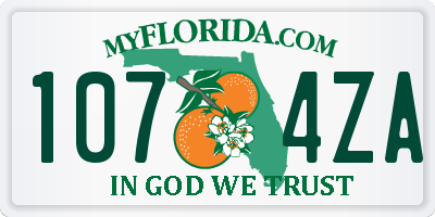 FL license plate 1074ZA