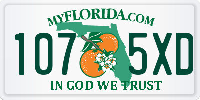 FL license plate 1075XD